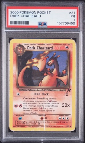 Dark Charizard (Unlimited) graded PSA 1 for sale on eBay