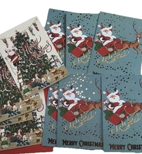 12 Merry Christmas Cards Retro MCM Style Eleanor Stuart Dogs Tree Santa 2 Design