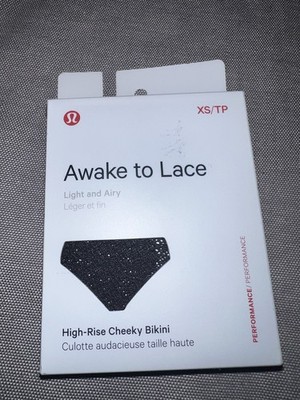 Lululemon Awake to Lace High Rise Cheeky Bikini Underwear Size XS Black