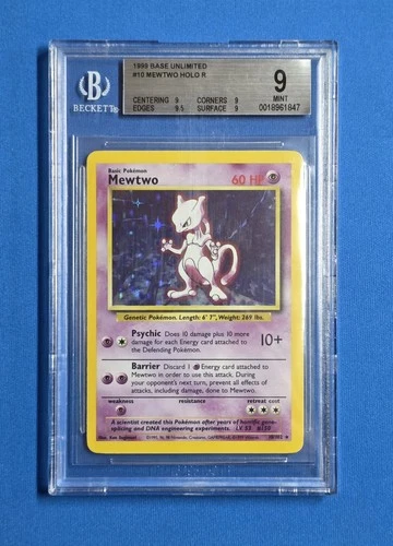 Mewtwo BGS 9 10/102 Base Unlimited Holo Pokemon 1999