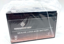 Chrome Battery 12V AGM Sealed Lead-Acid Battery - Black