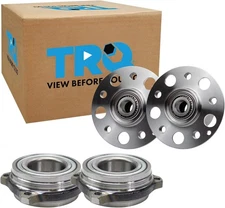 TRQ Front and Rear Wheel Bearing and Hub Assembly Set 4 Piece Compatible with
