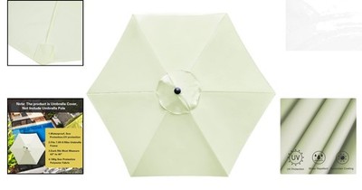 7.5 ft patio umbrella replacement canopy 6 ribs beige Sunnyglade 7.5Ft 6 Ribs Umbrella Canopy Replacement Patio Top Cover For Market Umbrella (Beige)
