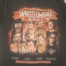 WWE Authentic WrestleMania XXVI 2010 Black T-Shirt Size L Univ of Phoenix