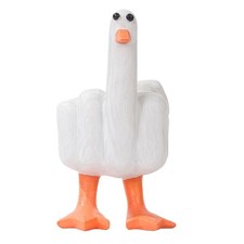 Funny Duck Decor, Cute Statue,White Resin Decoration, Parody Stress Relieving...