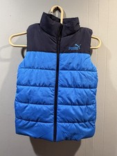 Kids Boys Puma Puffer Vest Size Small 7/8 Blue