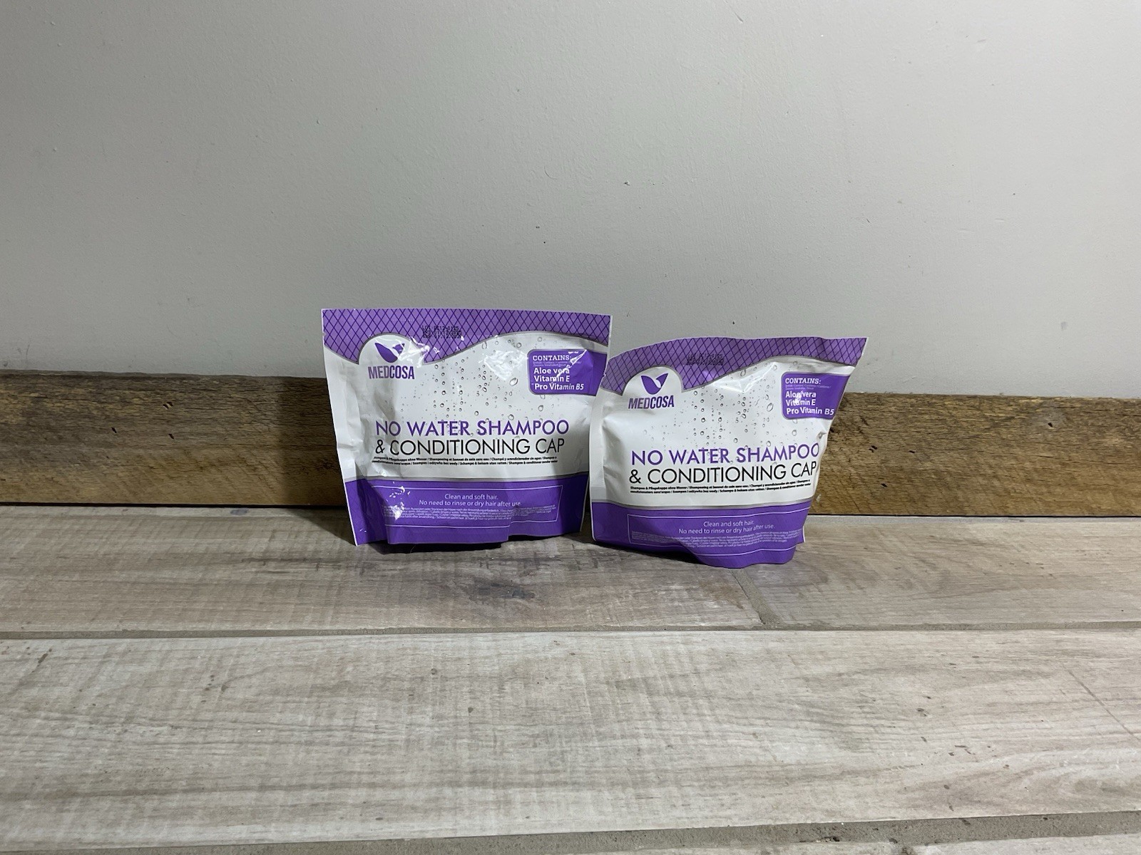 No Rinse Shampoo Conditioning Cap Hair Wash Caps 2 Pack Medosa Sealed Exp 01/28