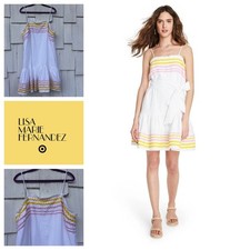 Lisa Marie Fernandez Target White Linen Blend Ric Rac Mini Dress Plus Size 1X