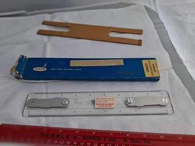 Vintage VEMCO Drafting Machine Scale Plastic 32nd 50th 9P15-9'' Pasadena, Cal. B