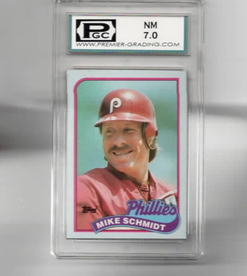 1989 Topps Wax Box Bottom MIKE SCHMIDT #L GRADED PGC EX ''7'' PHILLIES