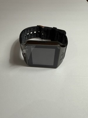 Smart Watch Black Plastic Case with Black Rubber Band Touchscreen 
