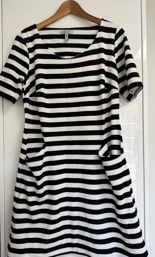 ⭐BRAVISSIMO Dress⭐Black white striped stripe⭐Size 14 RSC Really Super Curvy⭐ - Picture 2 of 7