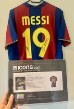 LIONEL MESSI & LAMINE YAMAL DUAL SIGNIERT FC BARCELONA 2007/08 Trikot ICONS COA