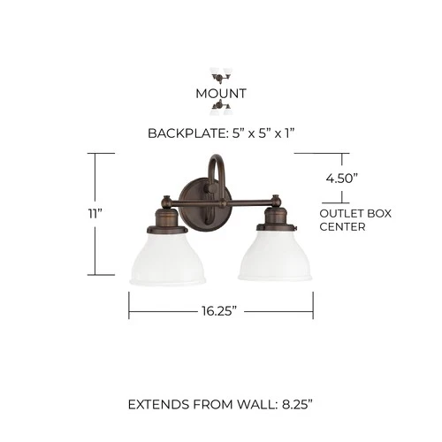 Capital Lighting 8302-128 Baxter 2 Light 16"W Bathroom Vanity - Picture 5 of 9