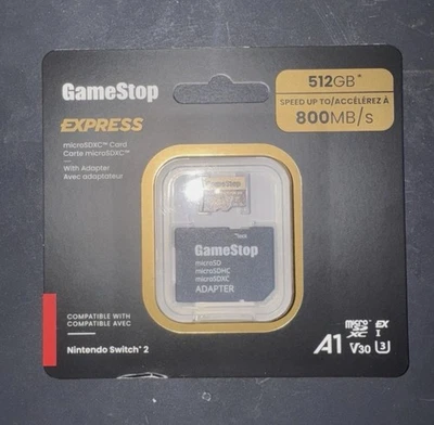 GameStop Exclusive Nintendo Switch 2 512GB Express Micro SD Card New Sealed ✅