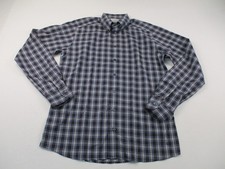 Eton Dress Shirt Men's 16 41 Blue Brown Check Long Sleeve Formal Slim Fit