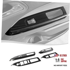 for Chevy Colorado 2014 Window Lift Control Panel Cover Carbon Fiber Black