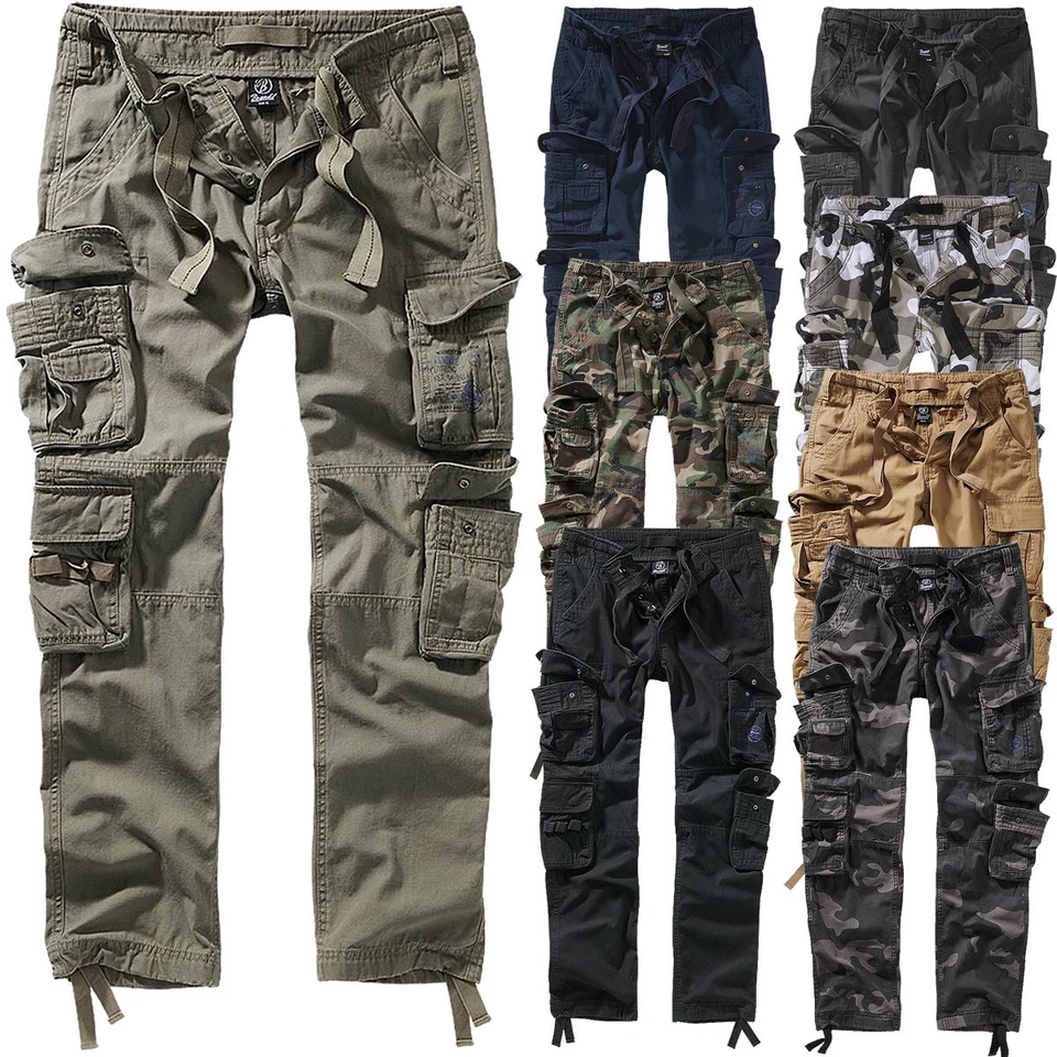 Brandit Pure Slim Fit Trousers Herren Vintage Cargo Hose Army Pants schmal S-5XL - Bild 1 von 1