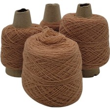 National Spinning Sandalwood Brown 2/25 Cone Yarn Vintage Lot of 4