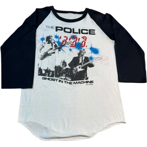 The Police Ghost In The Machine Tour Raglan 3/4 Sle 1980s vintage concert t-shirt, vintage, single stitch, B+ condition