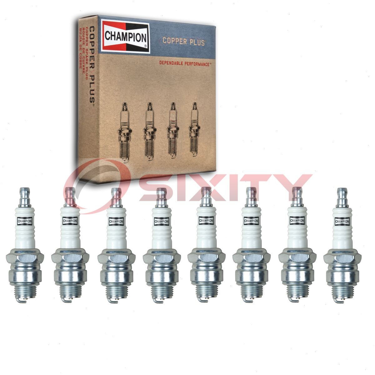 8 pc Champion Copper Plus Spark Plugs for 1965-1968 Iso Grifo 5.3L V8 gv