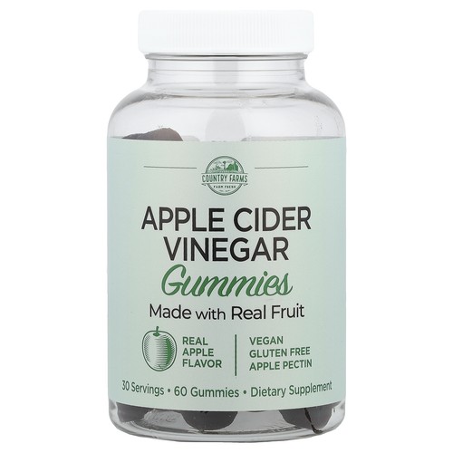 Apple Cider Vinegar Gummies, Real Apple, 60 Gummies (250 mg per Gummy)
