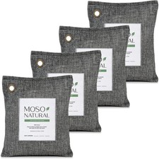 Air Purifying Bag 200g (4 Pack) | Premium Bamboo Charcoal Odor Absorber for H...