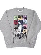 Taylor Swift Grey The Eras Tour Crew Sweatshirt Small