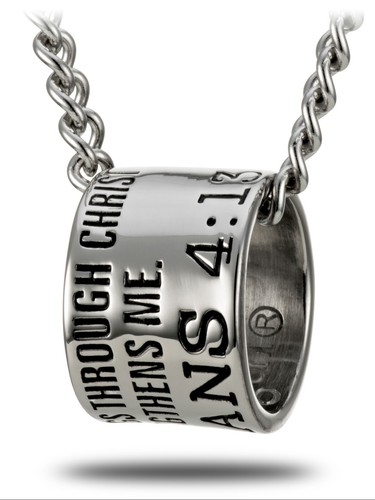 Men's Stainless Steel Duck Band Necklace-Phil 4:13 - Picture 2 of 4