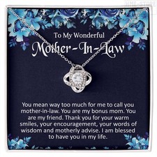 To My Wonderful Mother-in-law Necklace Knot Thank You Gifts from Daughter-in-law