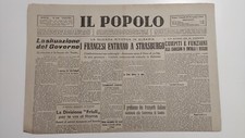 IL POPOLO 24 NOVEMBRE 1944 GIORNALE D' EPOCA WW2 FRANCESI A STRASBURGO