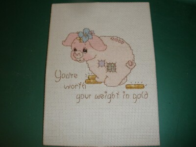 Finished Cross Stitch Piece You're Worth Your Weight in Gold Precious ...