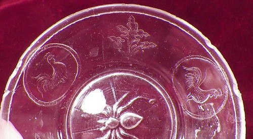 Rooster Toy Butter Dish & Lid 4 Childs Table Set King Son & Co #149 Clear EAPG - Picture 7 of 8