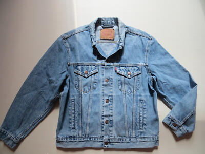 Levi's Biker Jacke Jeansjacke Gr. L, Vintage 70503 Trucker Denim mit 6 Taschen !