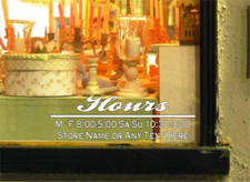 CUSTOM Store DECAL BUSINESS Office Hours Sign DOOR Window sticker Salon Deli Pub