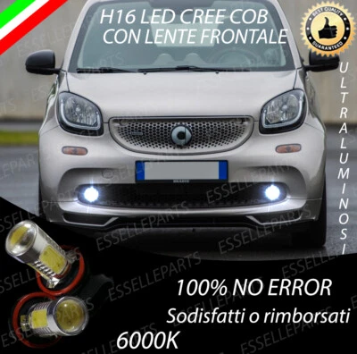 ELM COPPIA LAMPADE FENDINEBBIA H16 LED COB CANBUS SMART FORTWO FORFOUR 453 6000K