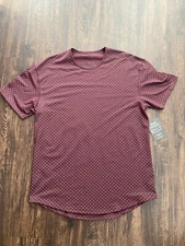 BYLT drop cut men’s t-shirt LUX Sz XL print point Maroon soft wrinkle free