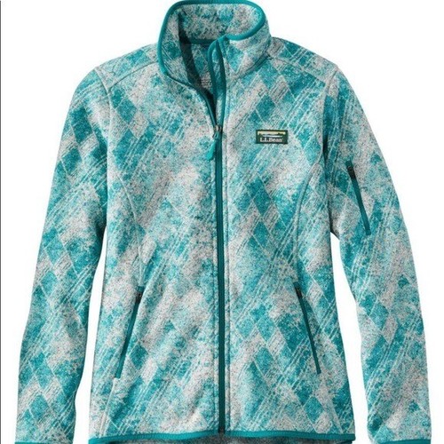 L.L. BEAN Fleece Teal Zip Up Fleece 