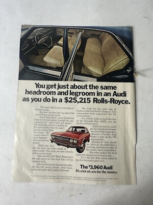 1972 Audi 100LS Vintage Magazine Print Ad