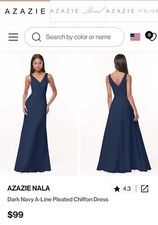 Azazie Nala Size 16 Dark Navy Bridesmaid Dress