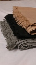 AFGHAN PATOO HANDMADE WARM SAWATI WOOL SOLID PASHTUN SHAWL SCARF WRAP MENS WOMEN