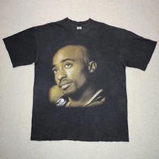 VTG 2Pac Rap Tee Shirt Men's 2XL XXL Black Tupac Shakur All Eyez On Me 90s Rare