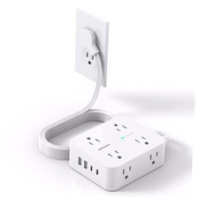 Surge Protector Power Strip, Extension Cord with Multiple 5Ft Thin Plug