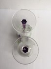 Hand Painted Wine Glasses Floral Grapes Purple Stem — photo 6