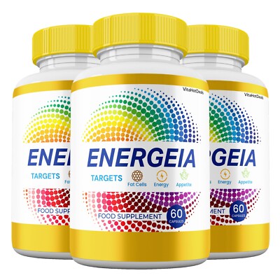 Energeia Capsules, Maximum Strength Formula, Energia Pills Supplement (3 Pack)