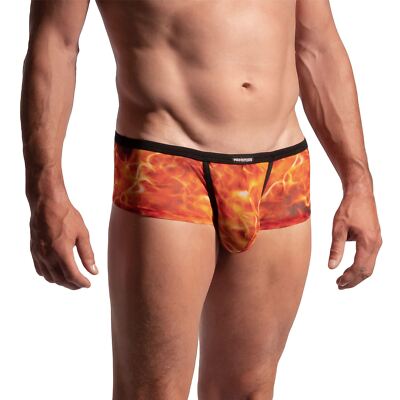Manstore M2293 Hot Pants mens underwear trunk low rise male short mesh orange