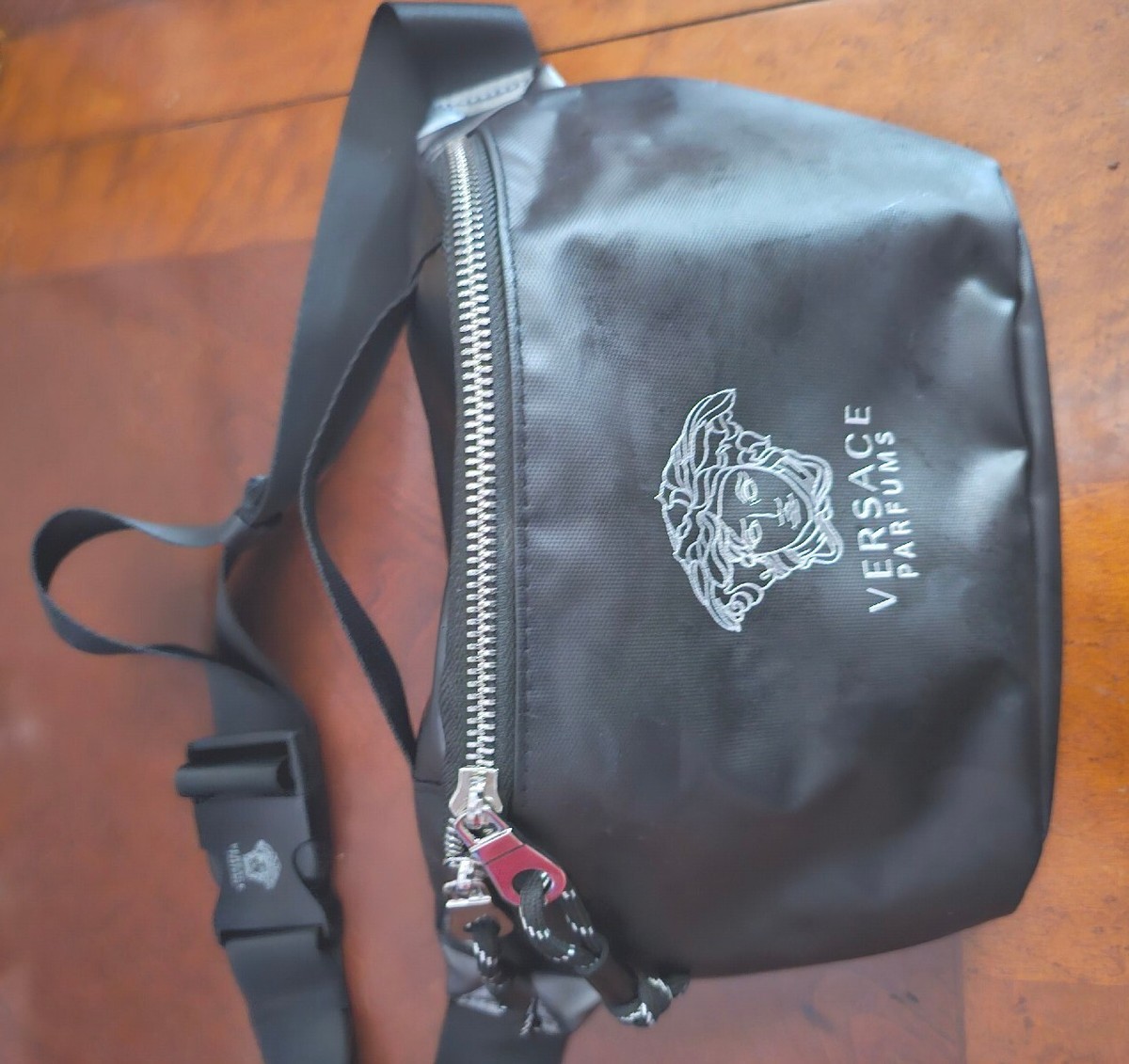 Versace Black Parfums Travel Fanny Pack Belt Bag Fragrance Cologne