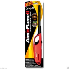 Scripto multi purpose BUTANE LIGHTER barbeque grill fireplace Aim and Flame Red