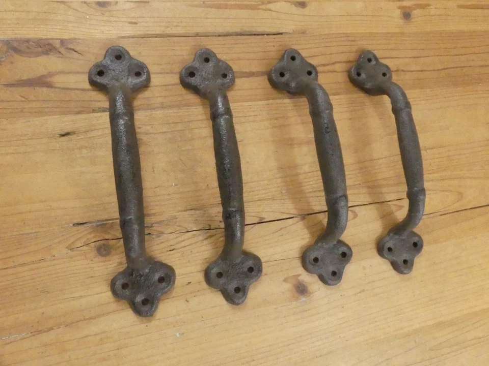 4 Rustic Cast Iron Antique Style Restore Barn Handles Gate Pull Door Handle  - Изображение 2 из 4