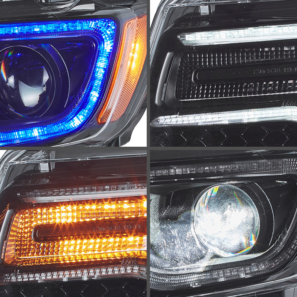 Phare LED Carré Pour Camion - Feux De Croisement, Route Et DRL - Remplacement Pour Jeep Cherokee 2014-2016